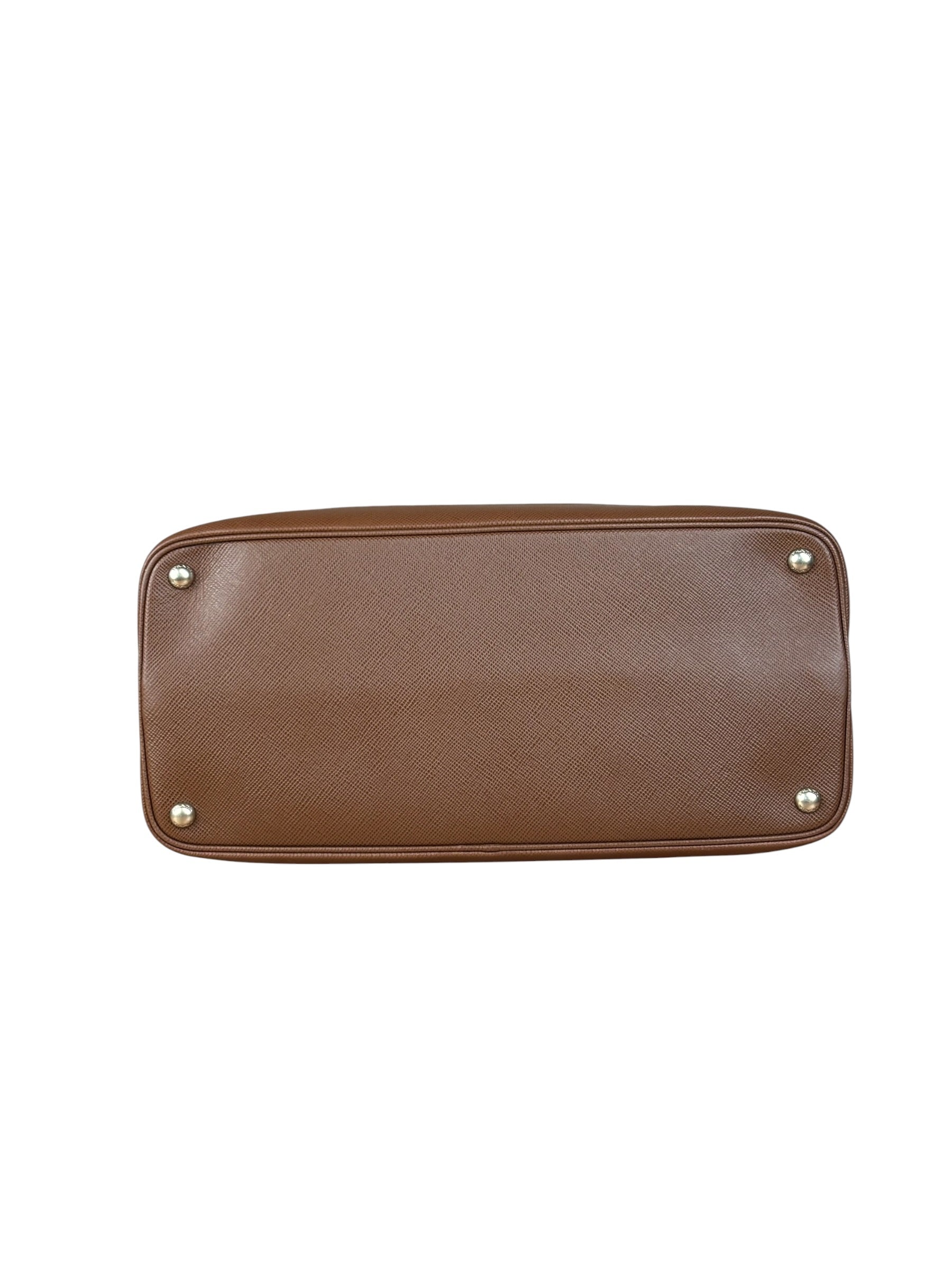 Prada Vintage Brown Leather Top Handle Bag