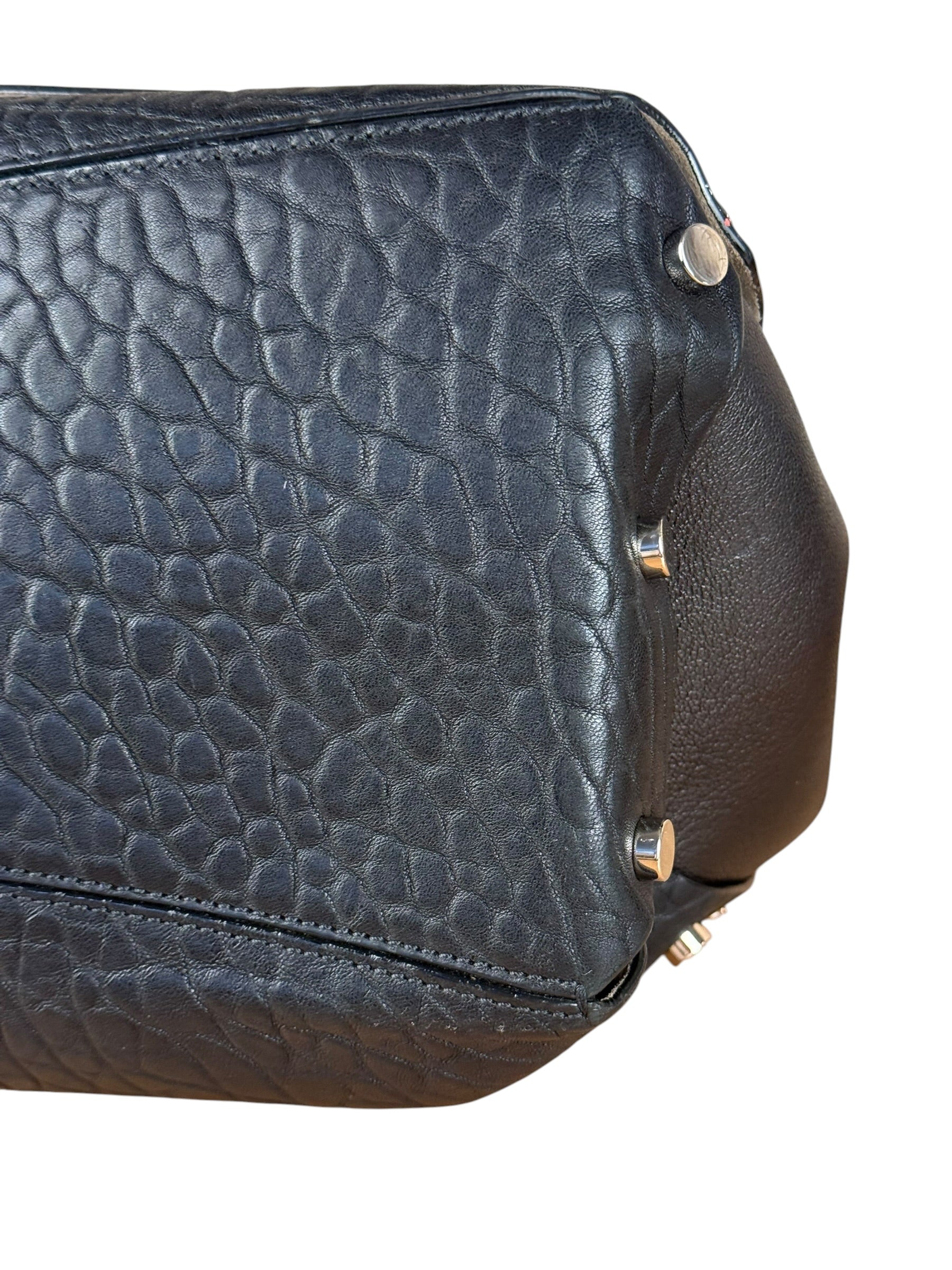 Jimmy Choo Black Leather Lockett Pebble Shoulder/Hand Bag
