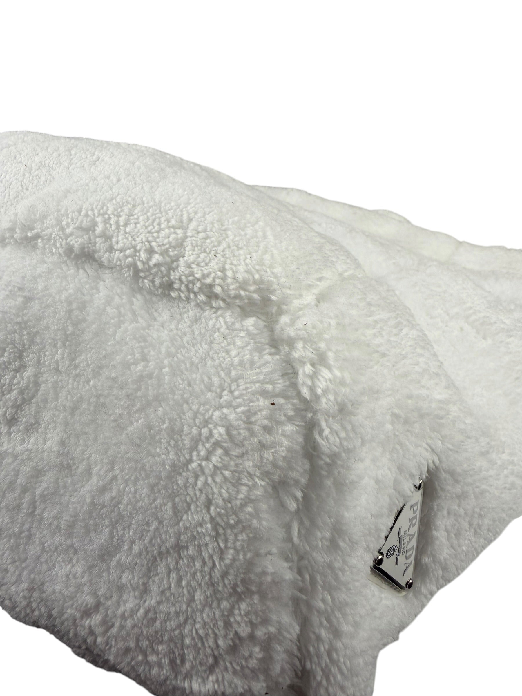 Prada White Terry Cloth Spugna Tote Bag