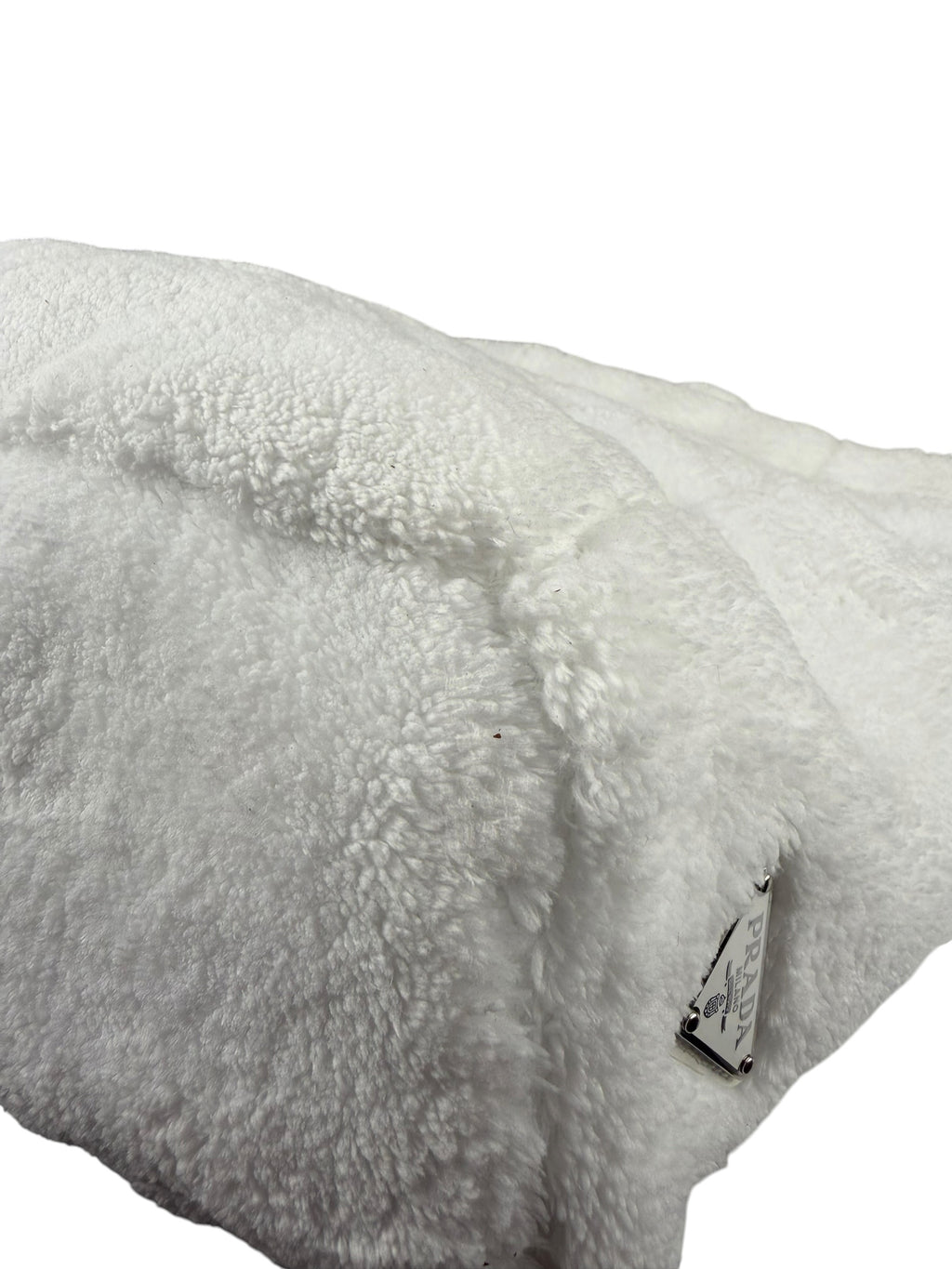 Prada White Terry Cloth Spugna Tote Bag