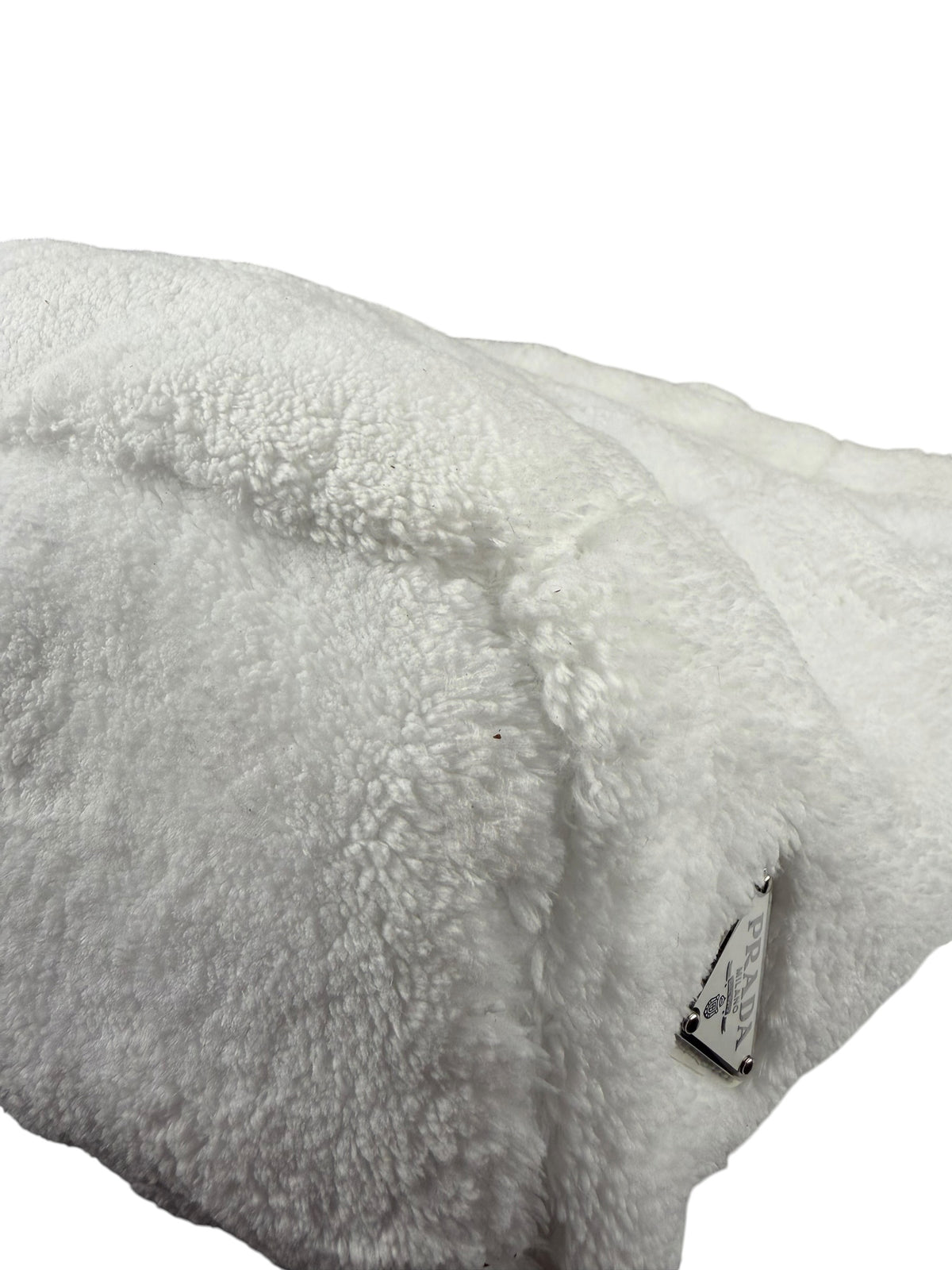 Prada White Terry Cloth Spugna Tote Bag