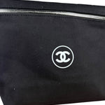 Chanel Beauty Black Canvas Cosmetic Zip Pouch