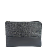Celine Black Leather Solo Zipper Clutch