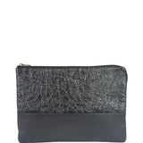 Celine Black Leather Solo Zipper Clutch