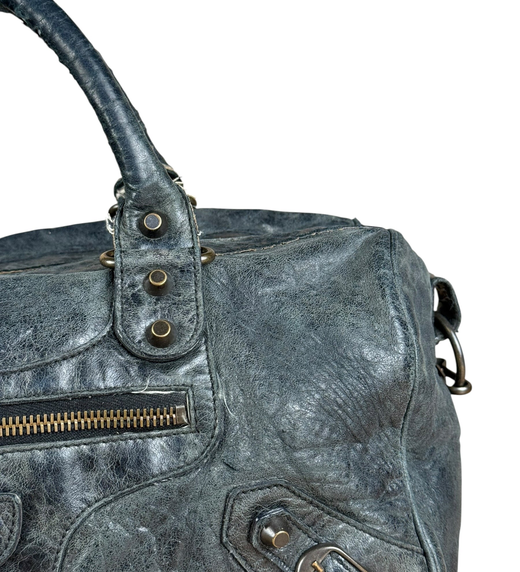 Balenciaga Vintage Dark Blue Leather Classic City Bag