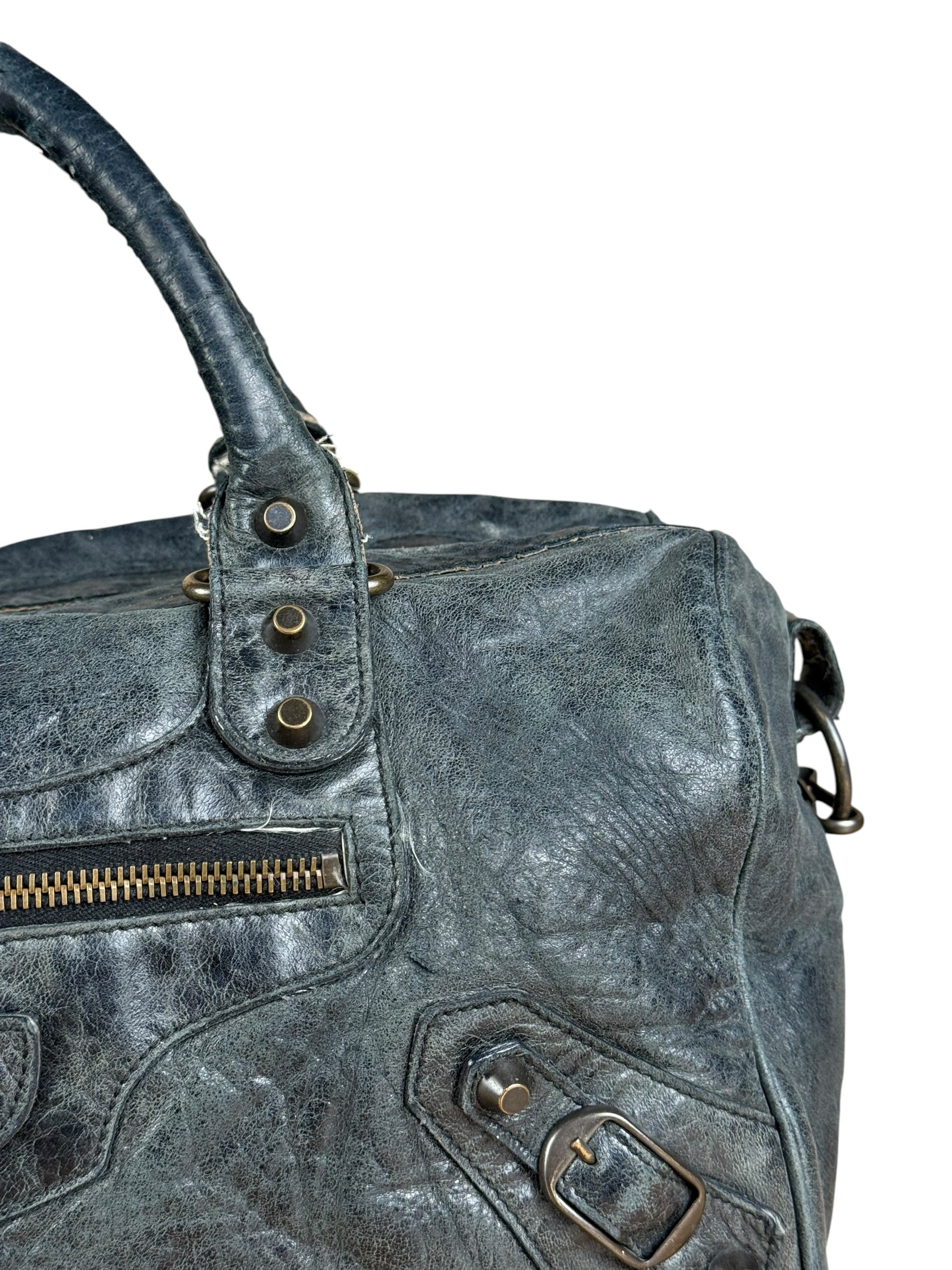 Balenciaga Vintage Dark Blue Leather Classic City Bag