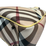 Burberry Beige Nova Check Canvas Patent Leather Tote Bag