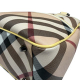 Burberry Beige Nova Check Canvas Patent Leather Tote Bag