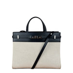 Yves Saint Laurent Two-Tone Leather Trim Small Manhattan Two-Way Bag