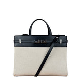 Yves Saint Laurent Two-Tone Leather Trim Small Manhattan Two-Way Bag