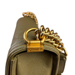 Chanel Olive Green Quilted Caviar Boy Flap Bag 2017