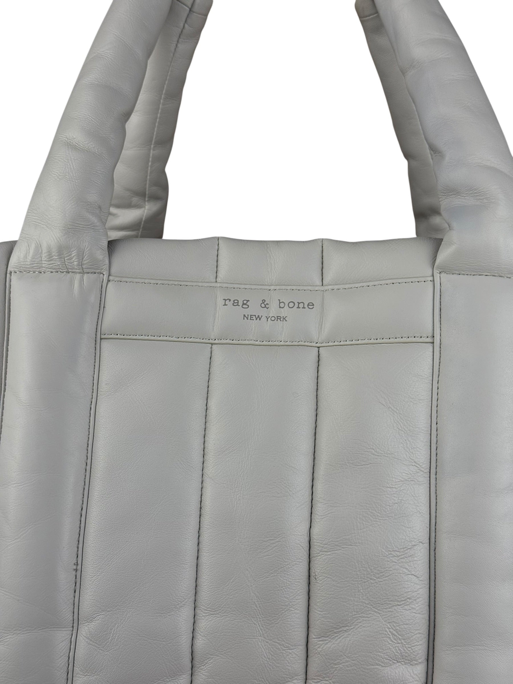 Rag & Bone White Leather Puffer Tote
