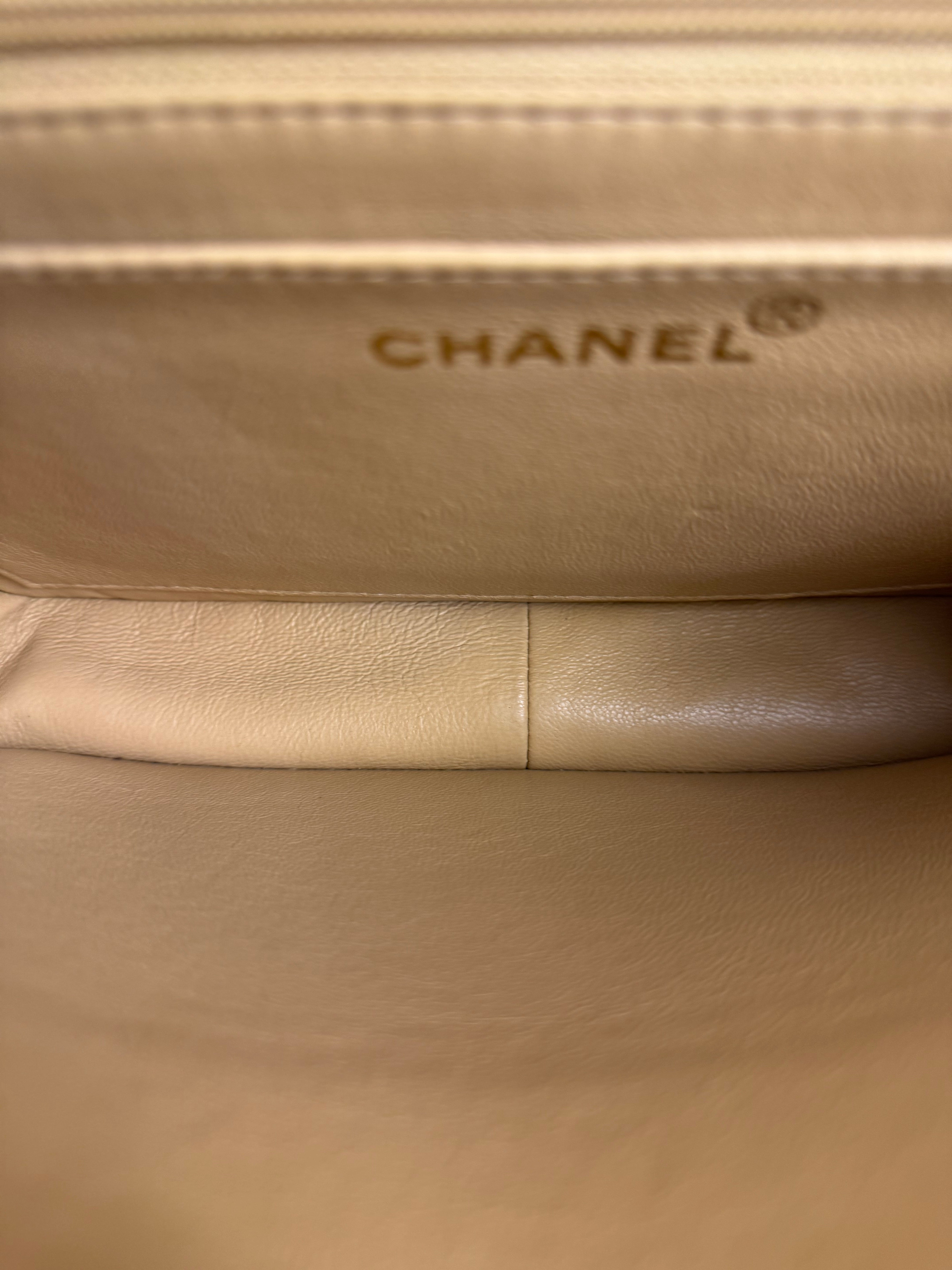 Chanel M Beige Lambskin Envelope Flap 1997