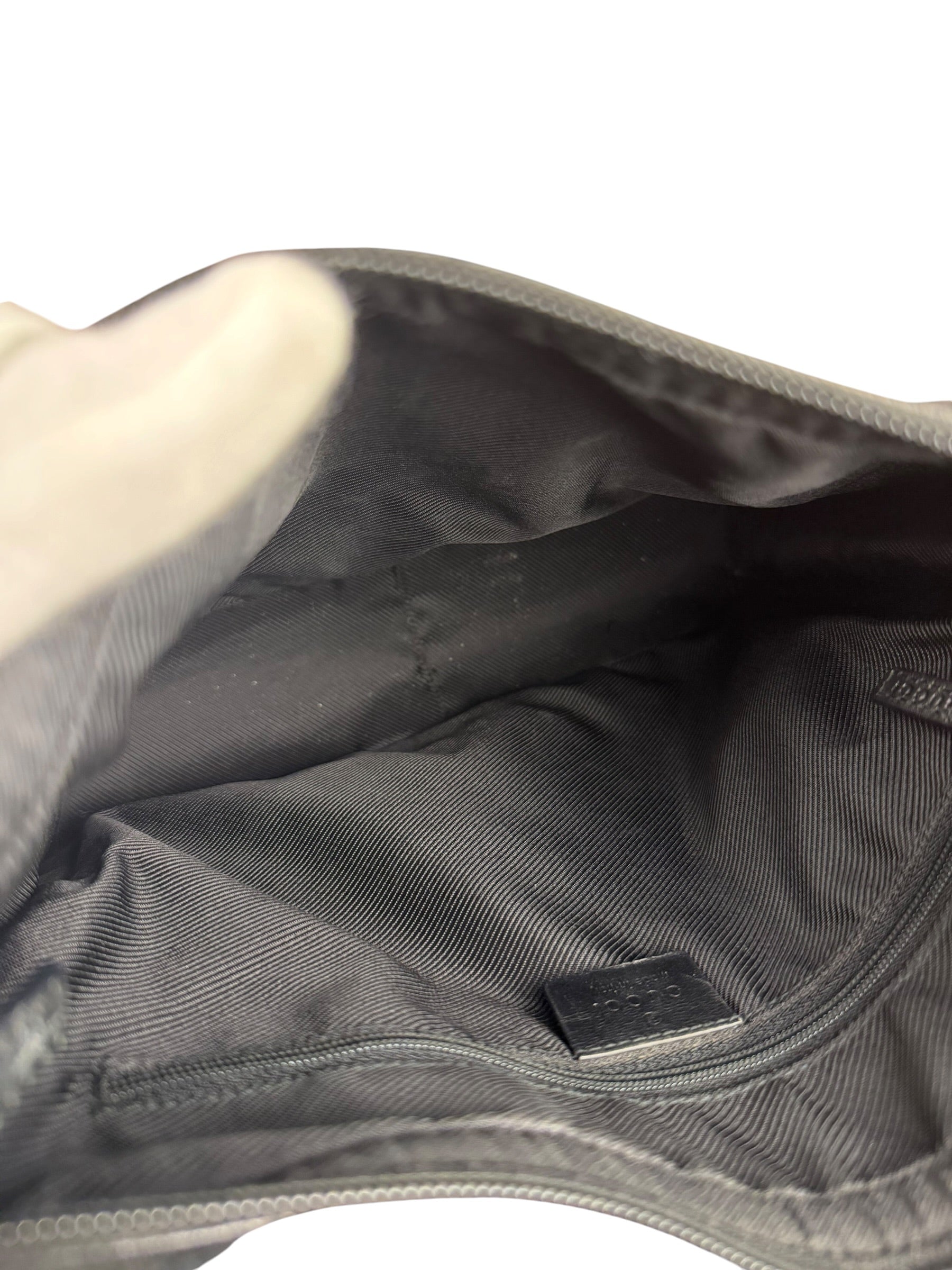Gucci Vintage Black GG Canvas Shoulder Bag
