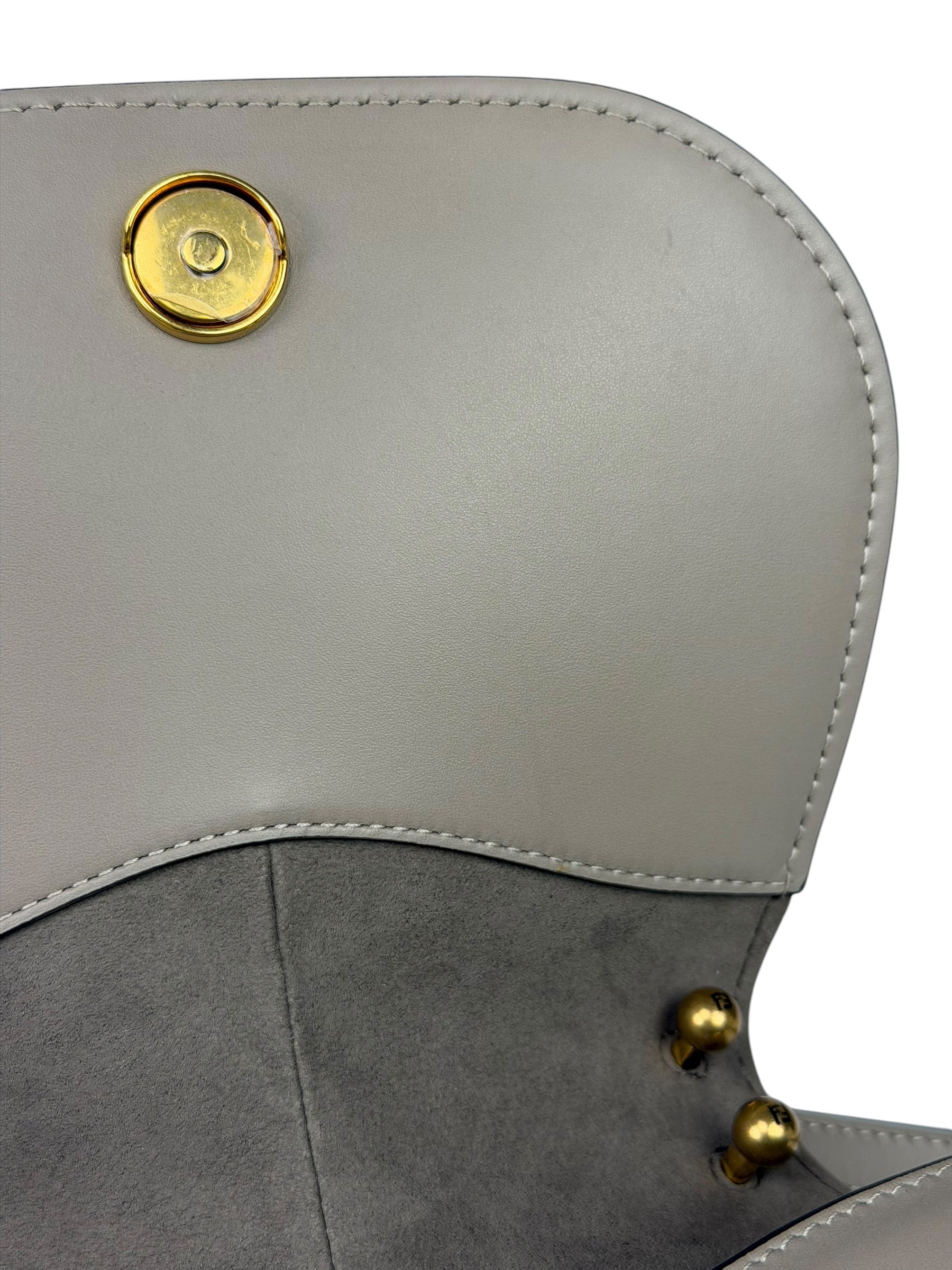 Fendi Dove Gray Leather C'mon Crossbody Bag
