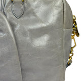 Miu Miu Vintage Pale Grey Vitello Leather Two-Way Bag