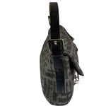 Fendi Grey/Black Leather Trim/Wool Zucca Baguette