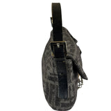 Fendi Grey/Black Leather Trim/Wool Zucca Baguette