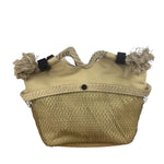 Chanel Vintage Beige Denim/Leather Trim Camellia Rope Tote