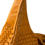 Bottega Veneta Orange/Brown Woven Leather Campana Shoulder Bag