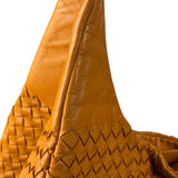Bottega Veneta Orange/Brown Woven Leather Campana Shoulder Bag