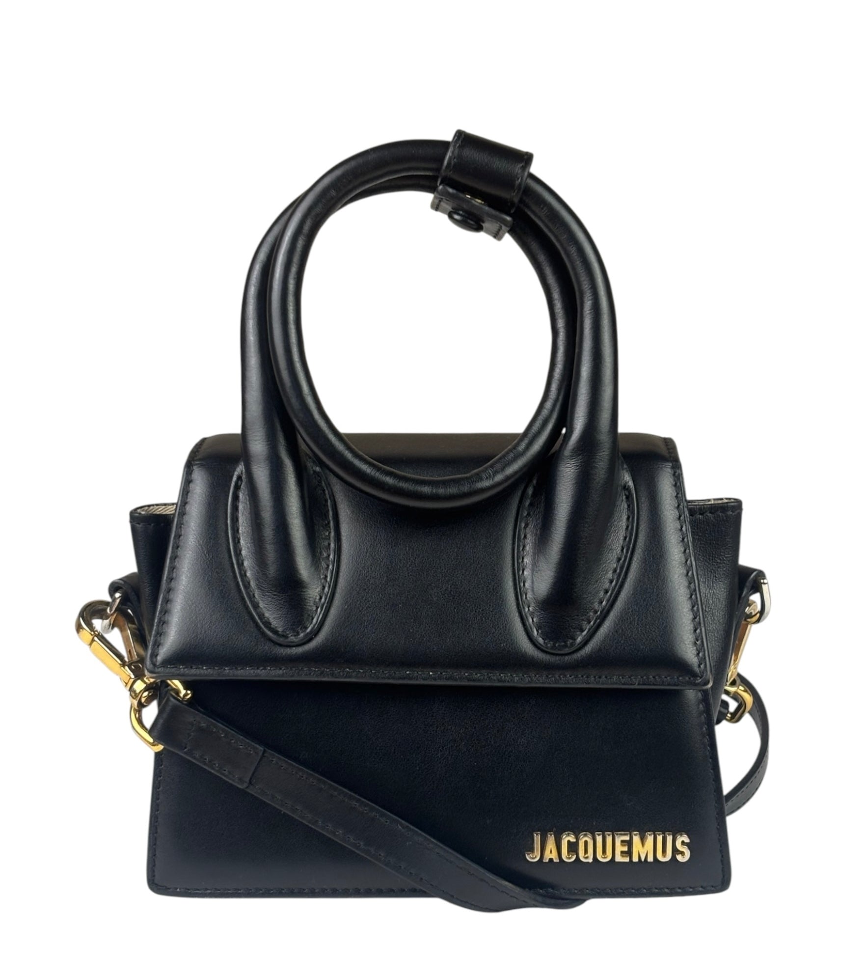 Jacquemus Black Leather The Knot Chiquito Two-Way Bag