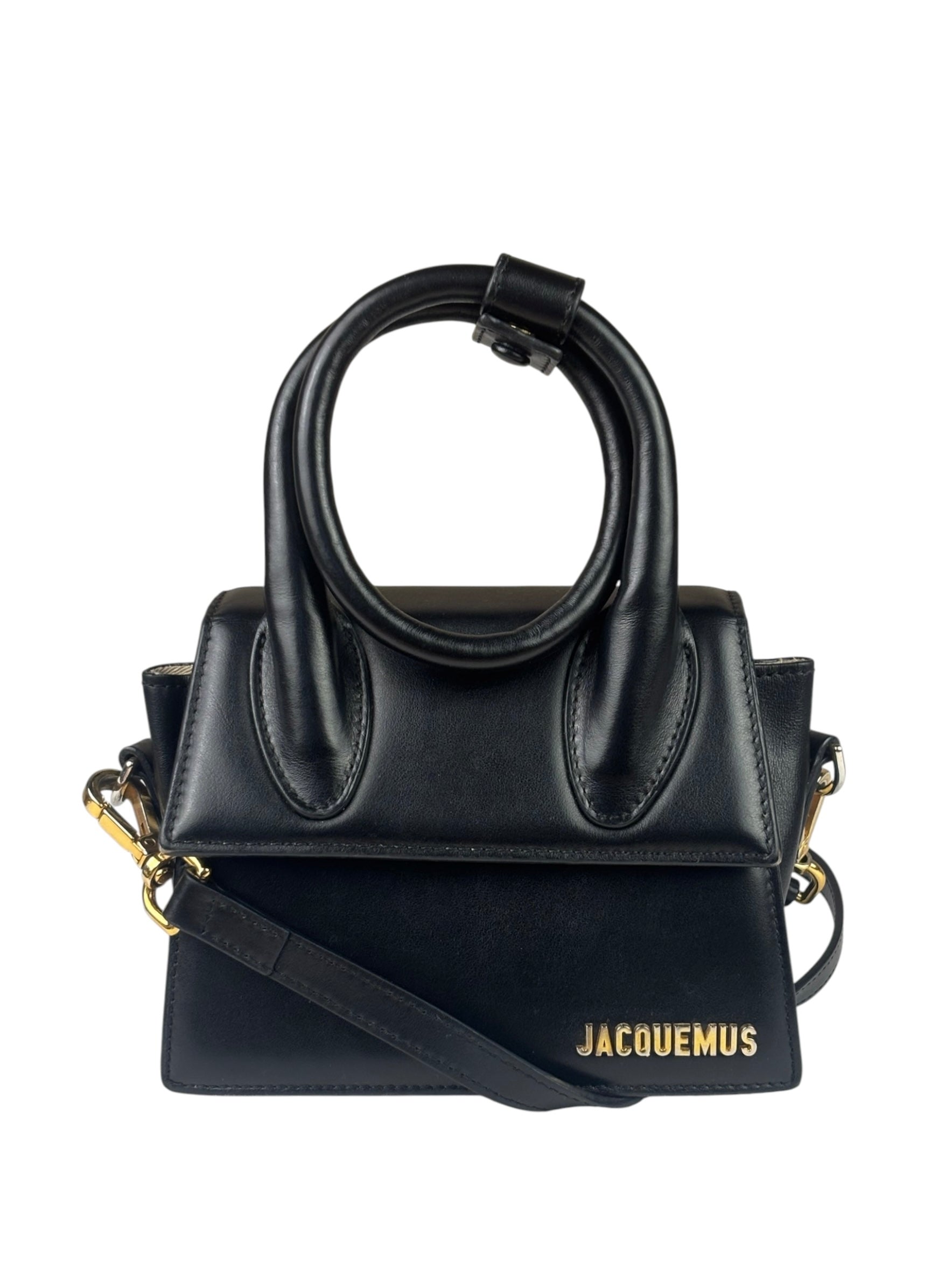 Jacquemus Black Leather The Knot Chiquito Two-Way Bag