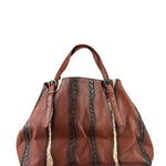 Bottega Veneta Brown Leather Intrecciato Trim Cesta Tote