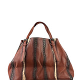 Bottega Veneta Brown Leather Intrecciato Trim Cesta Tote