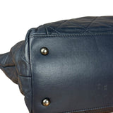 Chanel Dark Navy Quilted Leather Coco Pleats Chain Tote 2012