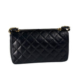 Chanel Black Quilted Leather Flap Bag 1989