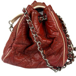 Chanel Burgundy East West Accordion Flap Bag