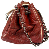 Chanel Burgundy East West Accordion Flap Bag