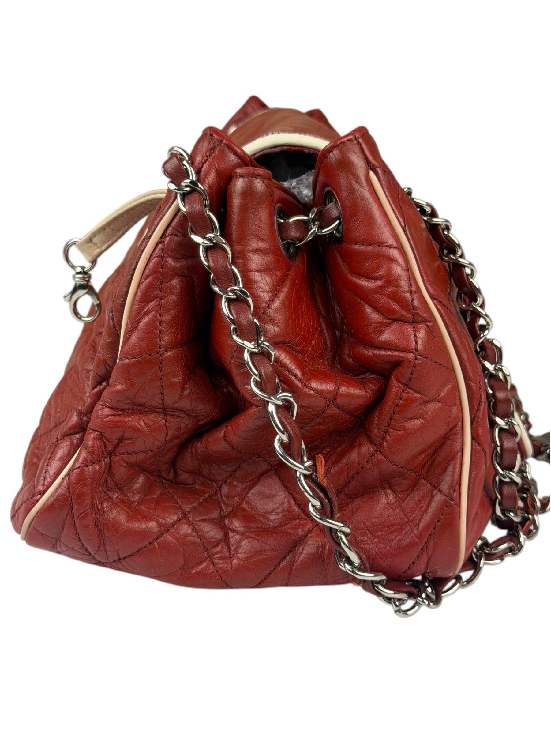 Chanel Burgundy East West Accordion Flap Bag