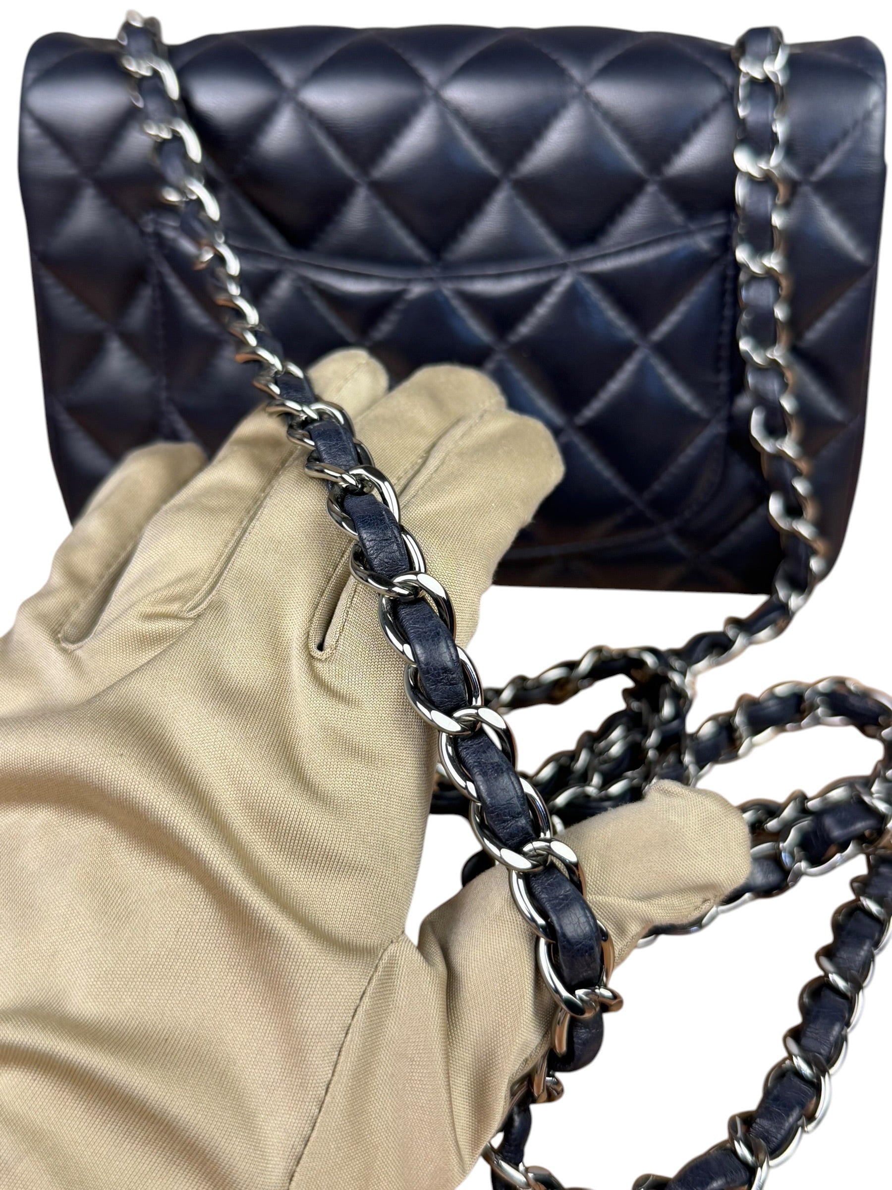 Chanel Iridescent Blue Quilted Leather Mini Flap Bag 2017