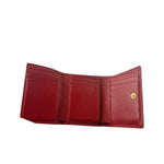 Gucci Red Leather Tri-Fold Marmont Compact Wallet