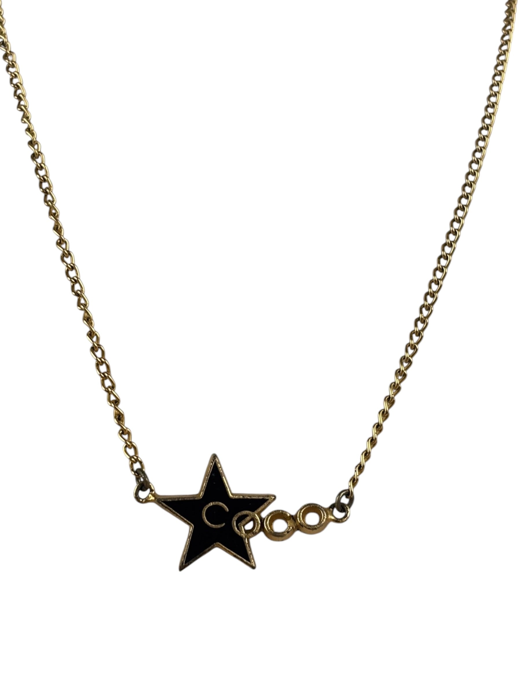 Chanel Vintage Coco Enamel Star Pendant Necklace