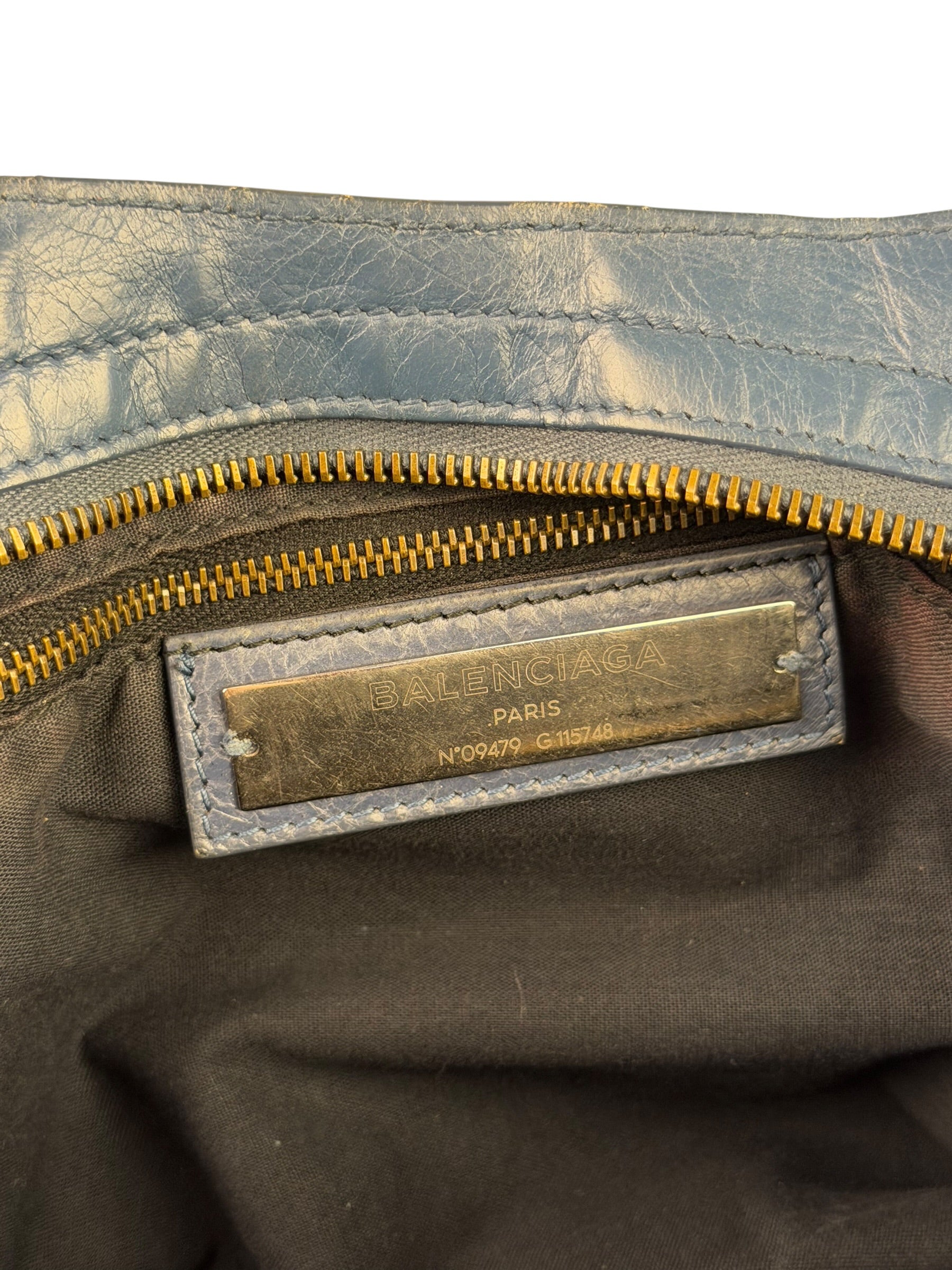 Balenciaga Blue Leather Medium Le City Two-Way Bag