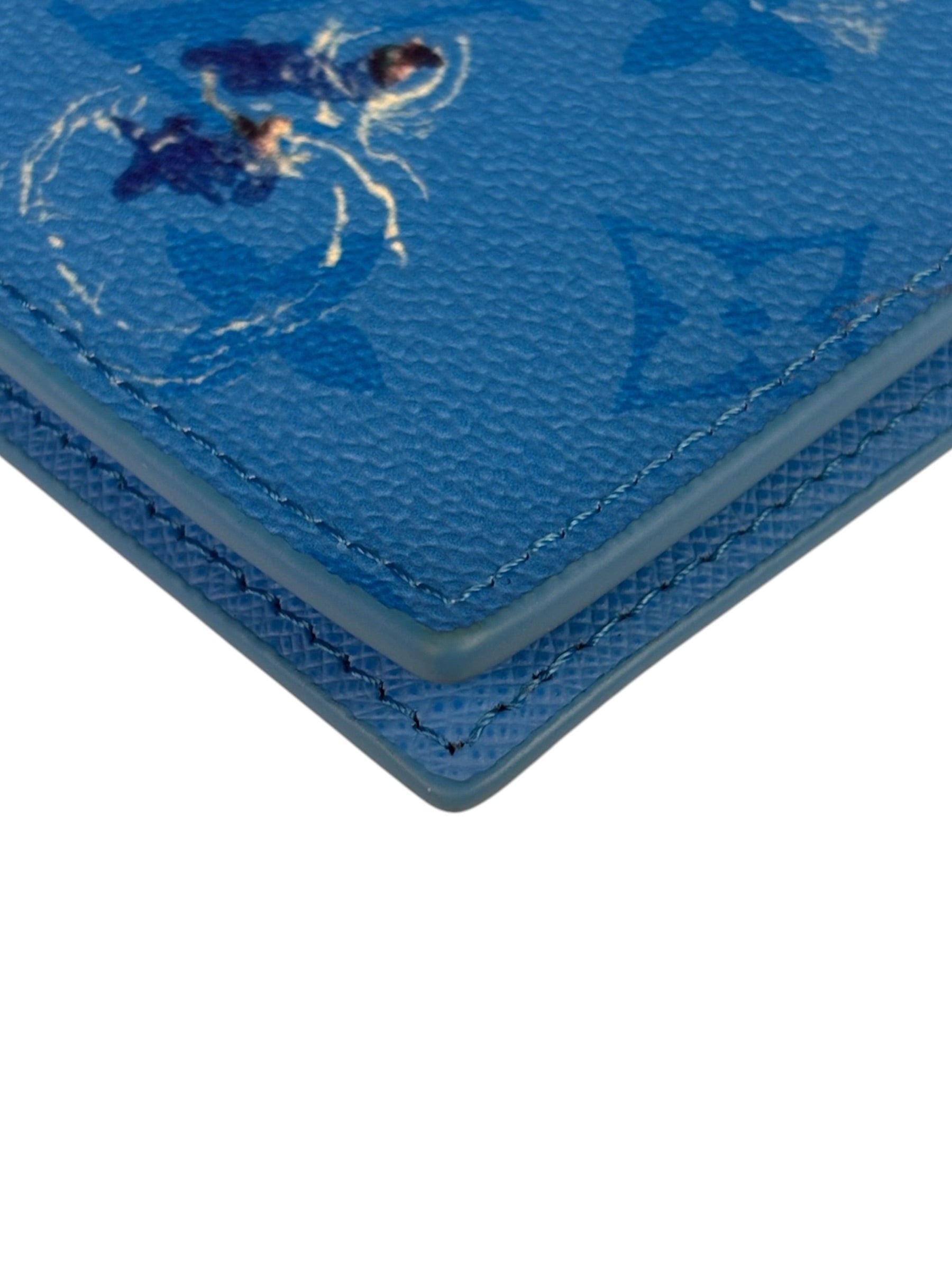 Louis Vuttion Pool Blue Monogram Passport Cover