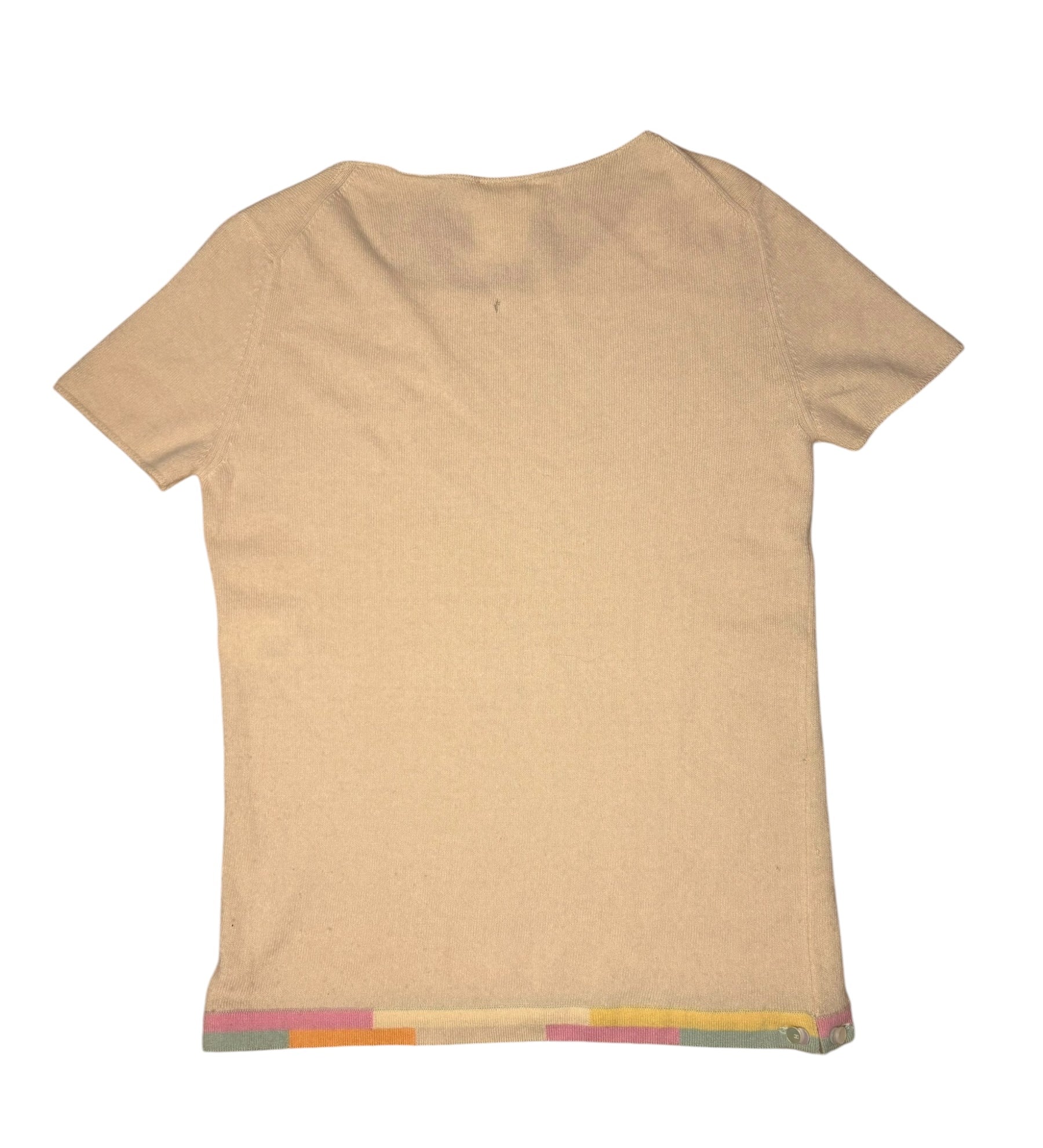 Chanel Ivory Cashmere Short Sleeved Top