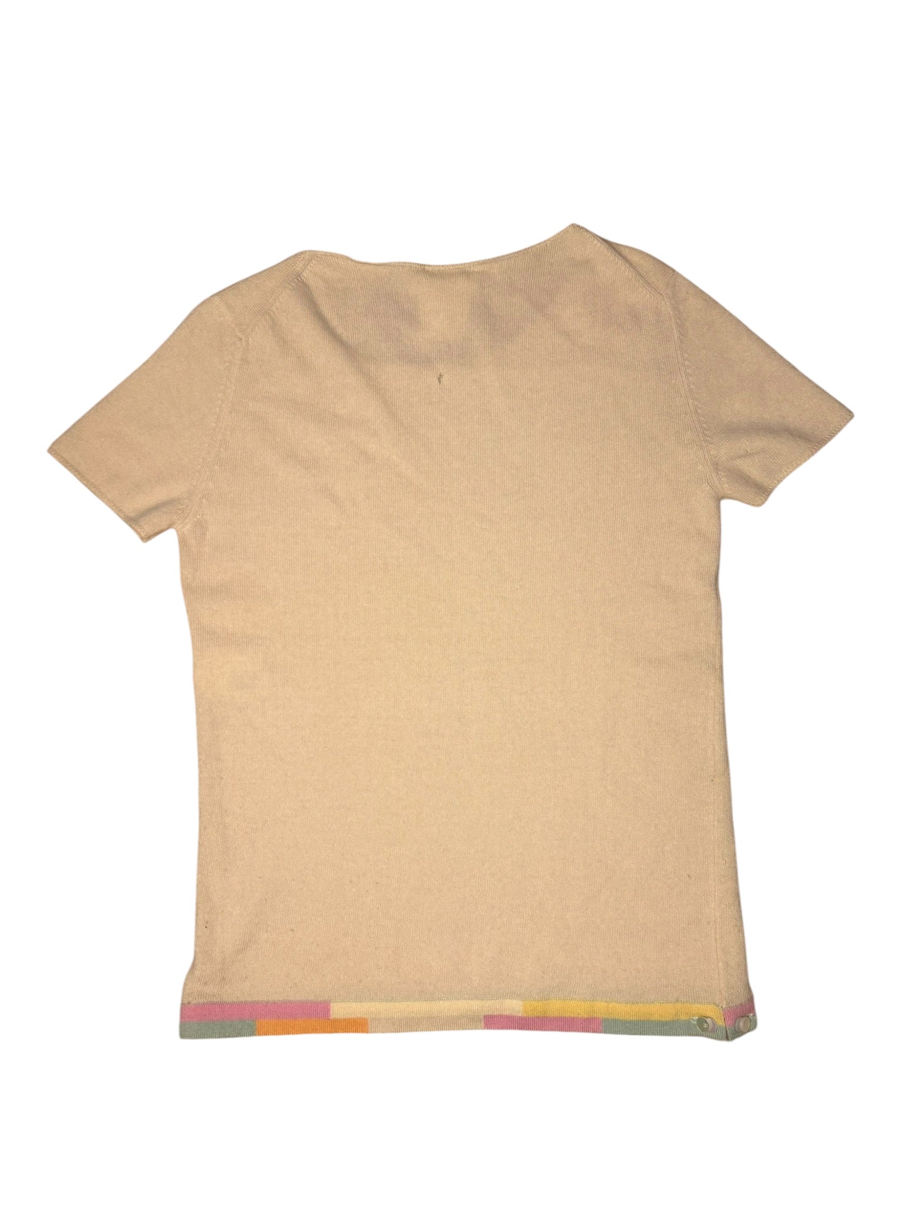 Chanel Ivory Cashmere Short Sleeved Top