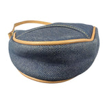 Christian Dior Denim Beige Leather Mini Saddle Pochette