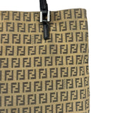 Fendi FF Beige Canvas Double Pocket Tote Bag