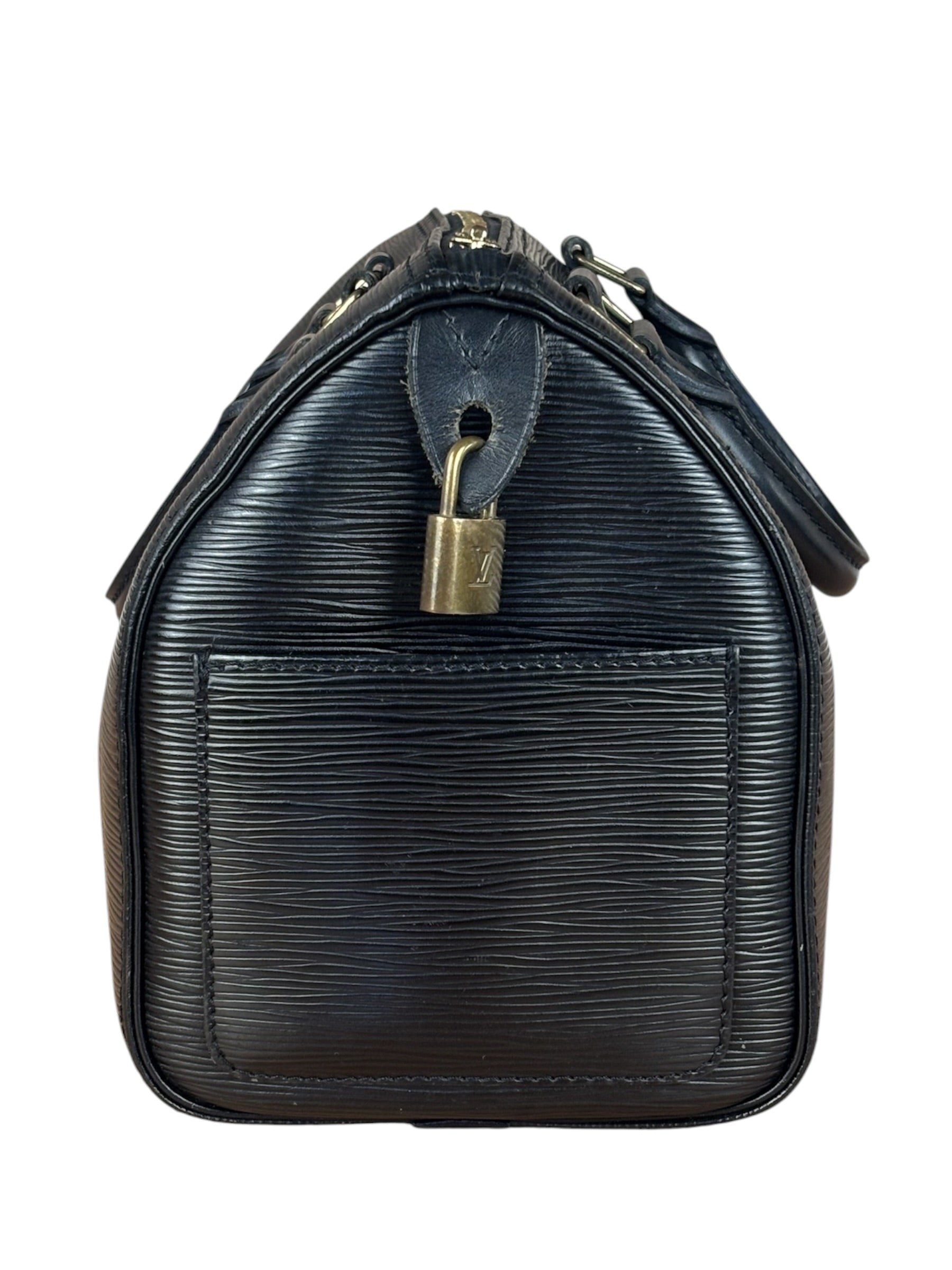 Louis Vuitton Vintage Black Epi Leather Speedy Hand Bag 25