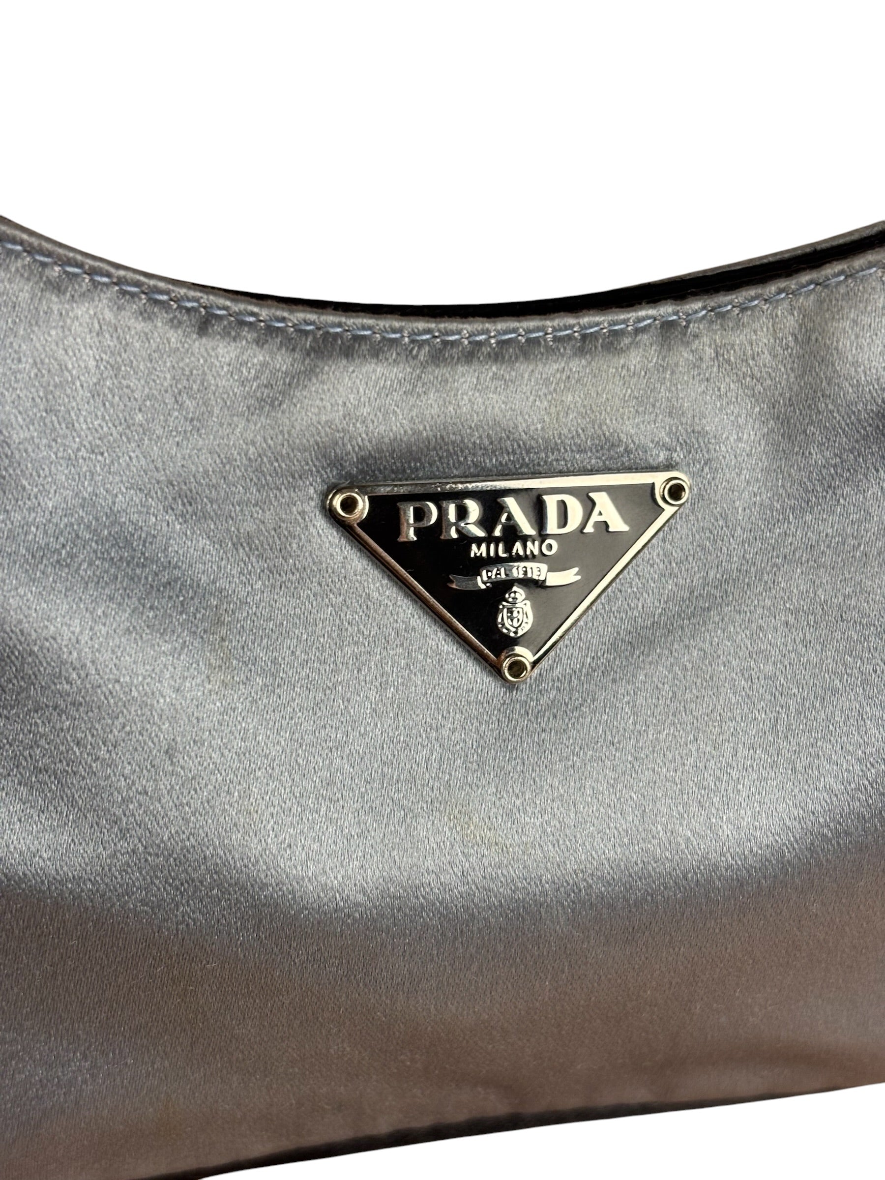 Prada Spazzolato Mini Grey Satin