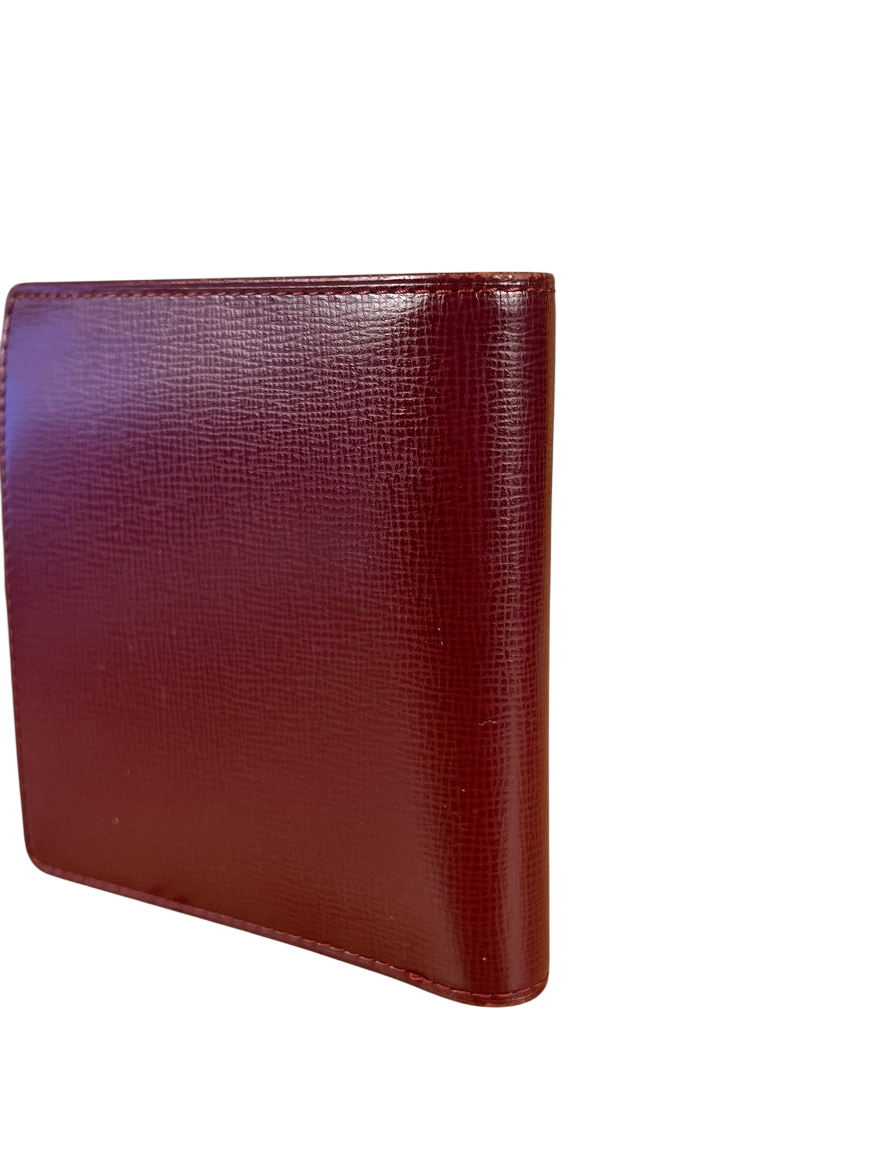 Cartier Vintage Maroon Leather Bifold Wallet