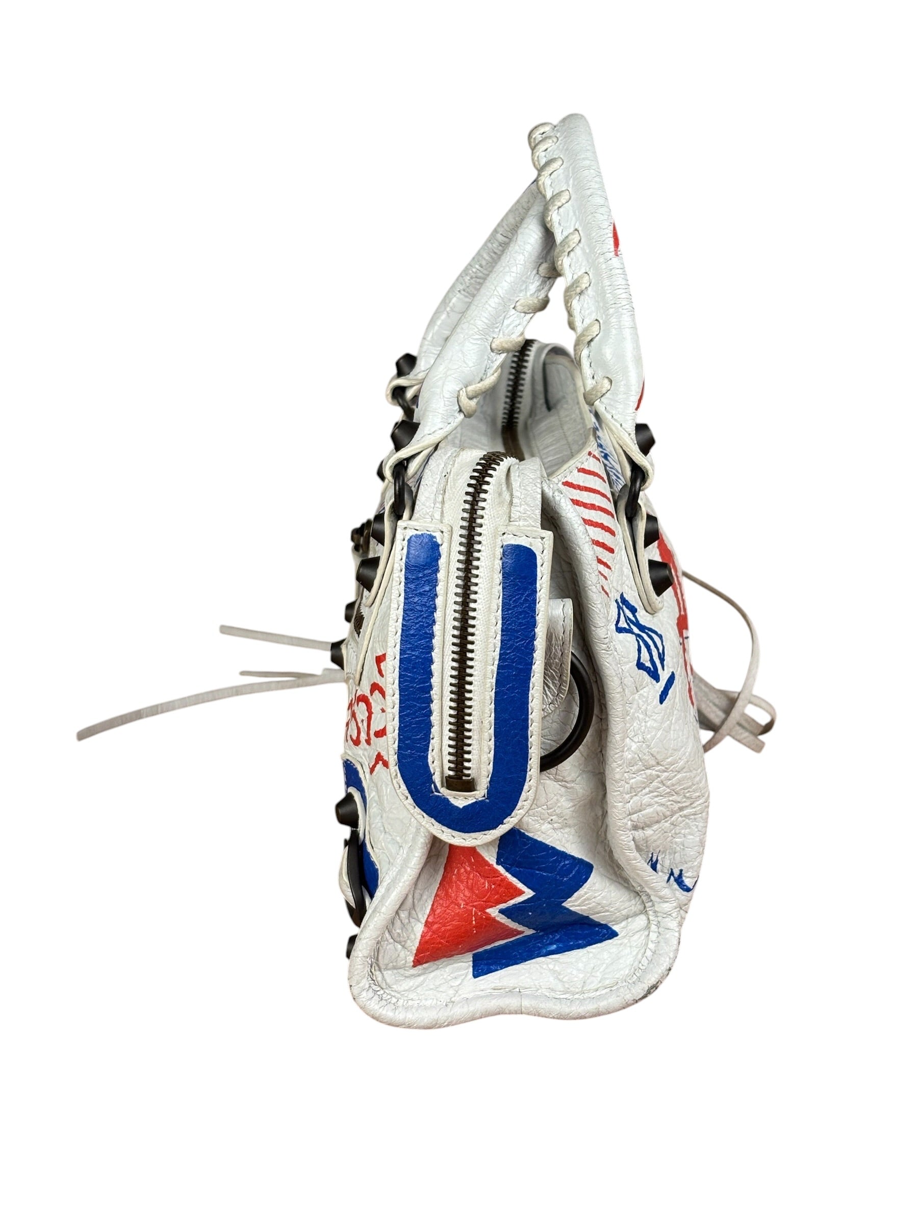 Balenciaga Mini White Graffiti Le City Bag