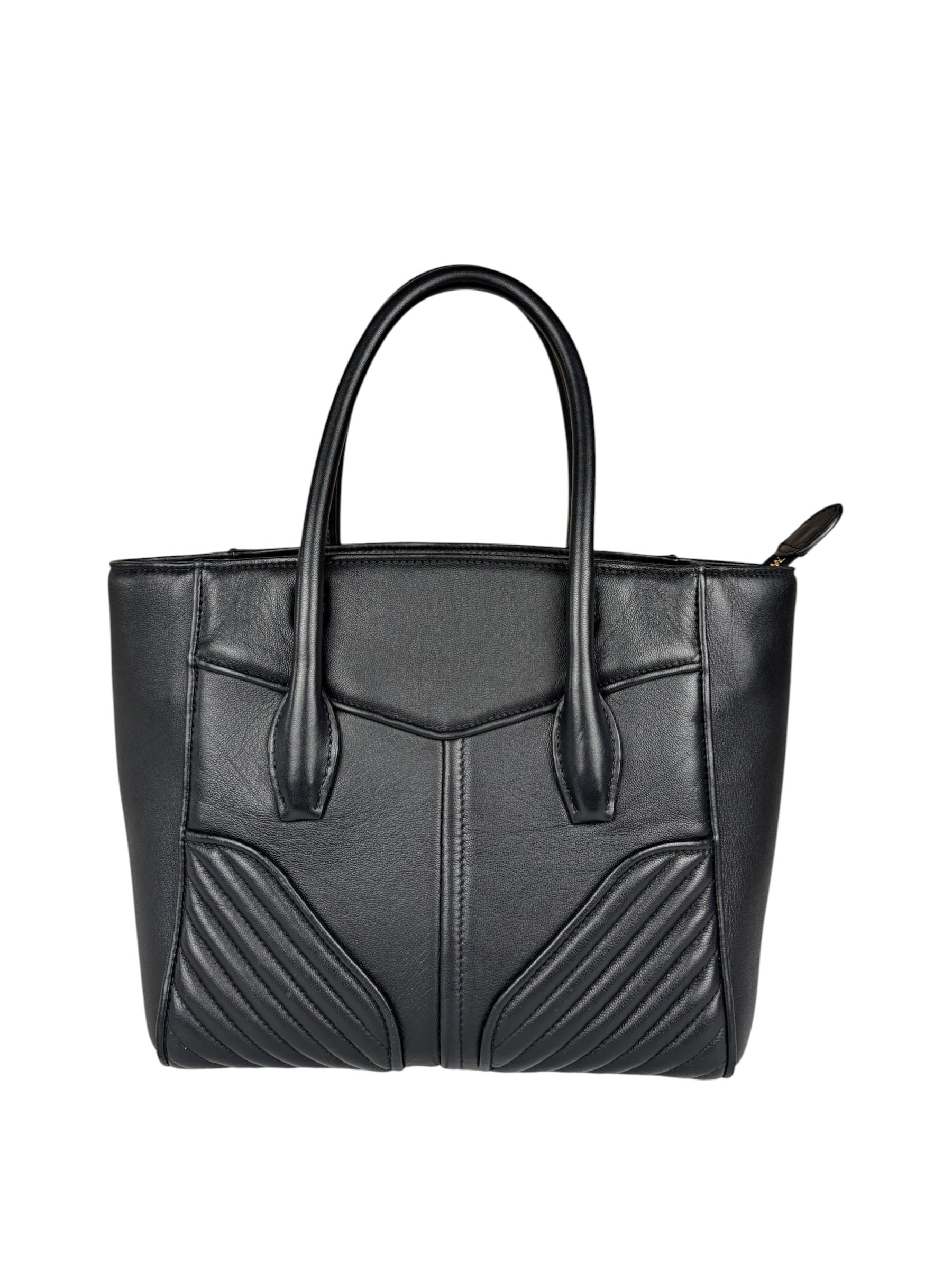 Miu Miu Black Leather Nappa Biker Tote Bag