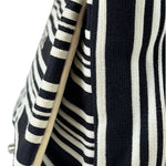 Chanel Black/White Leather Trim/Cloth Venise Biarritz Flap Bag 2019