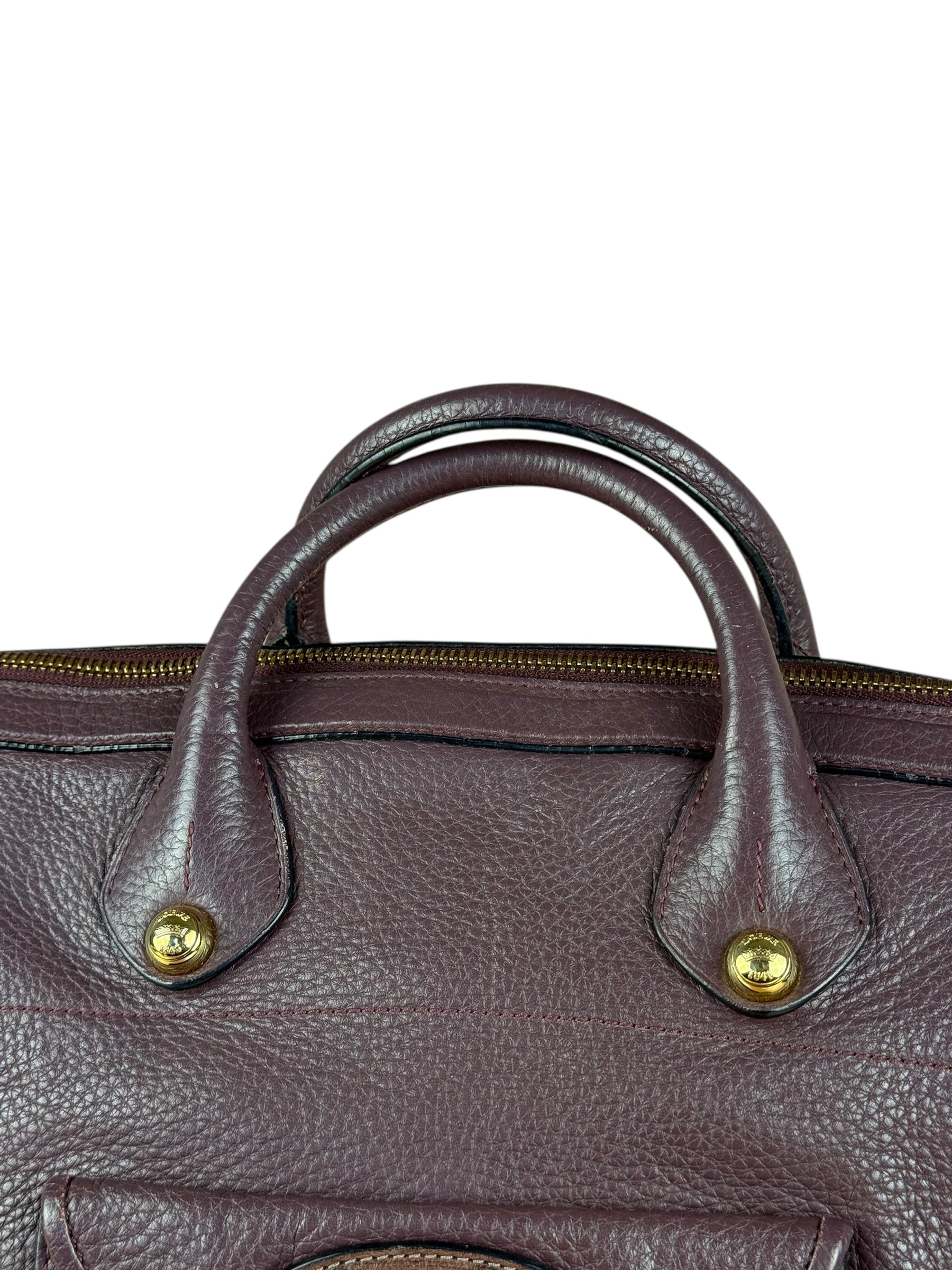 Loewe Purple Leather Ostrich Front 2Way Handbag